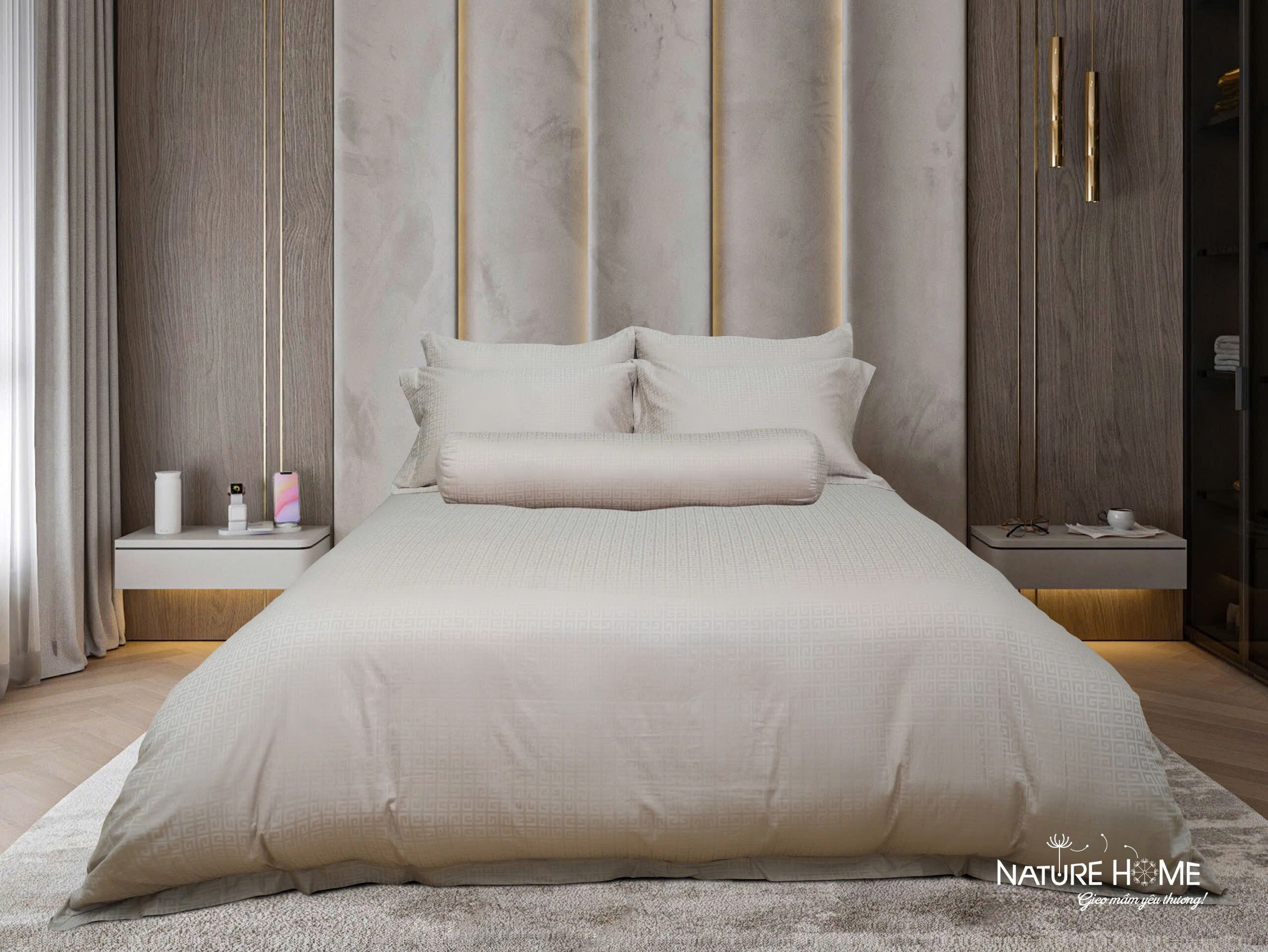 Bộ chăn ga Cotton Nature Home AQ04