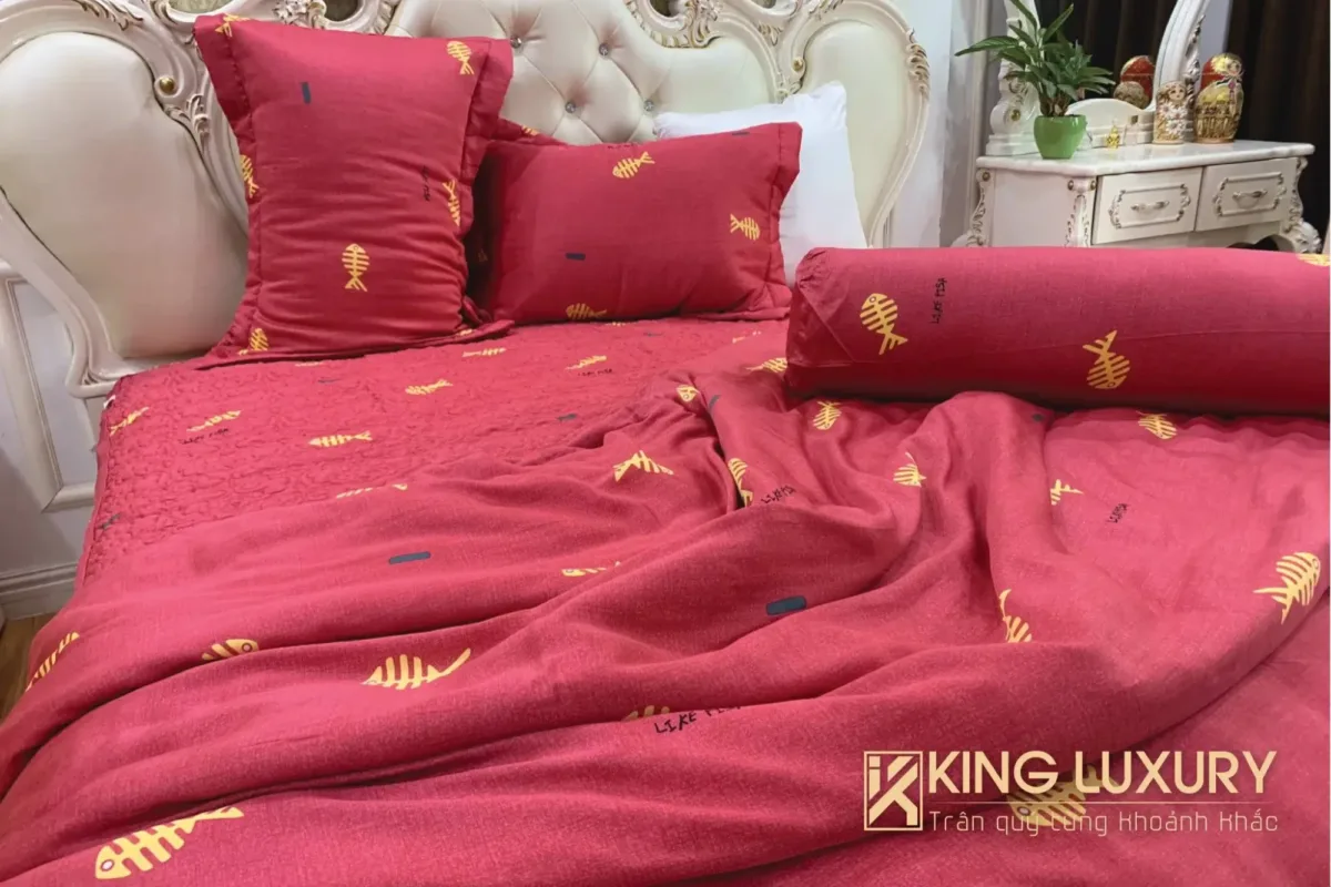 Bộ chăn ga Katakura Tencel Pro Cá Đỏ