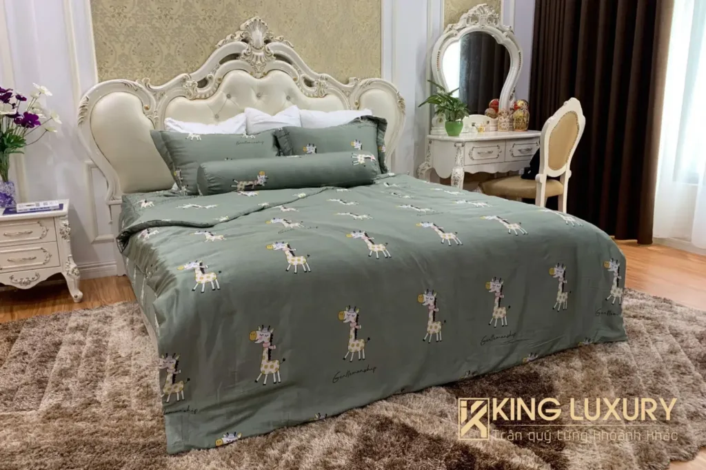 Katakura Tencel Pro Hươu Cao Cổ Xanh Cốm