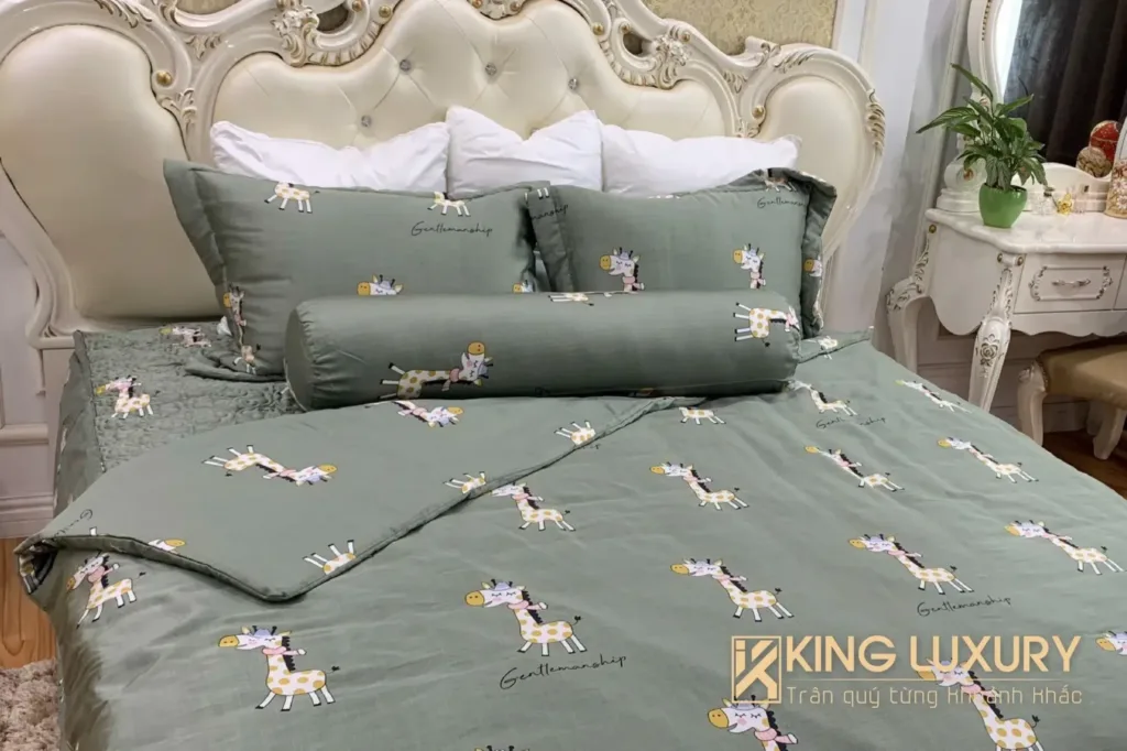 Katakura Tencel Pro Hươu Cao Cổ Xanh Cốm