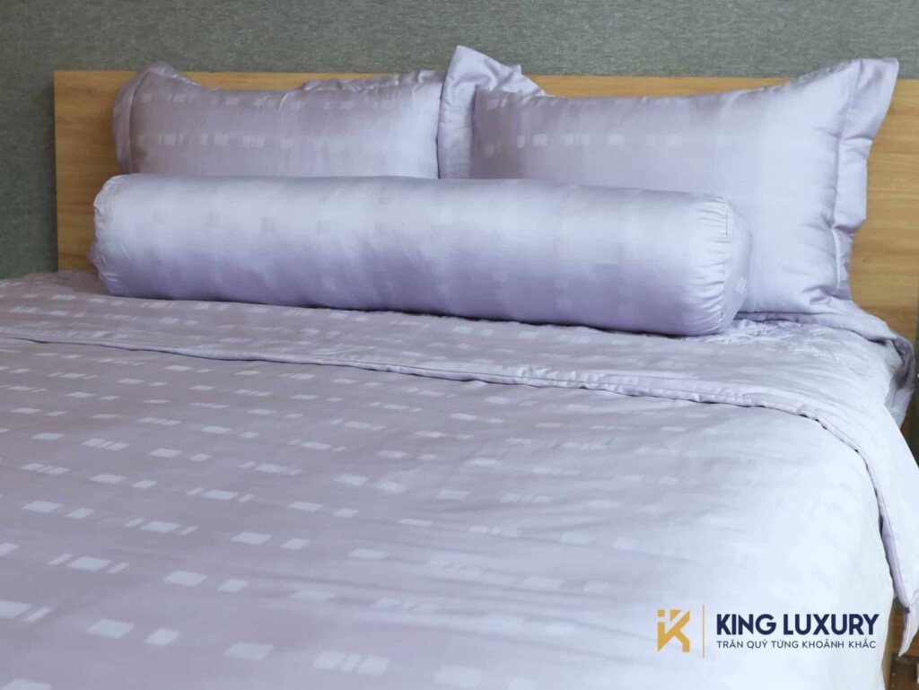 Bộ chăn ga Katakura Tencel Pro Tím Hoa Dệt