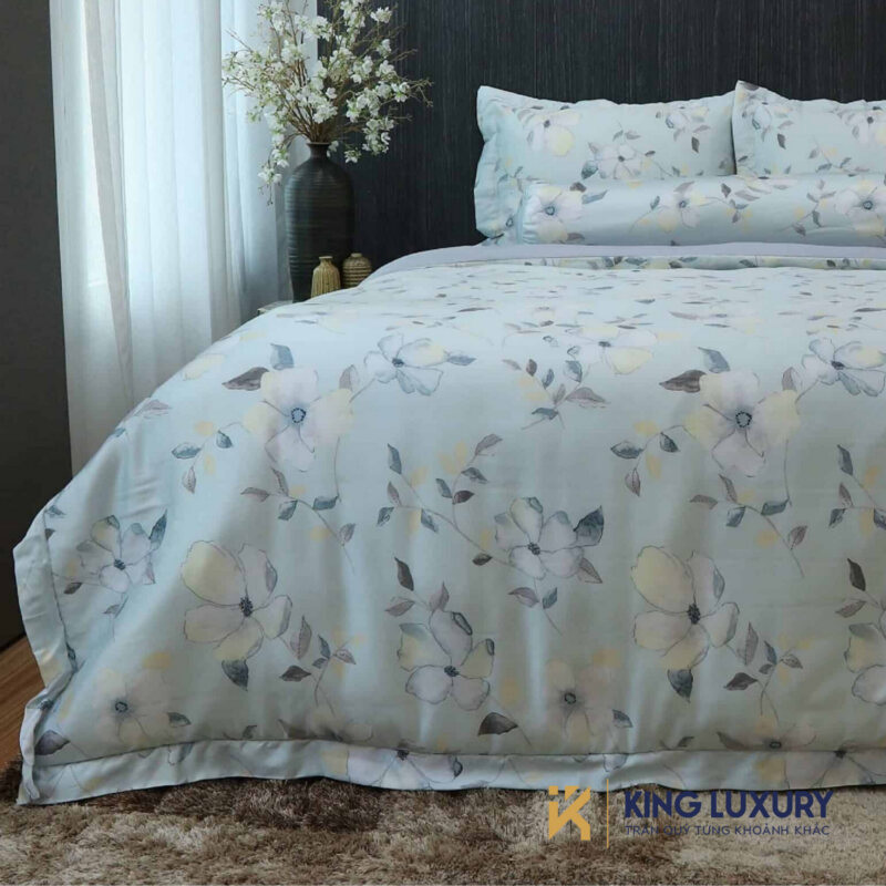 Bộ chăn ga Katakura Tencel Trời Hoa Êm Dịu
