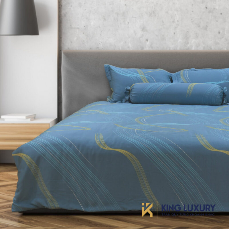 Bộ chăn ga Katakura Tencel Pro Dải Ngân Hà Xanh ngọc