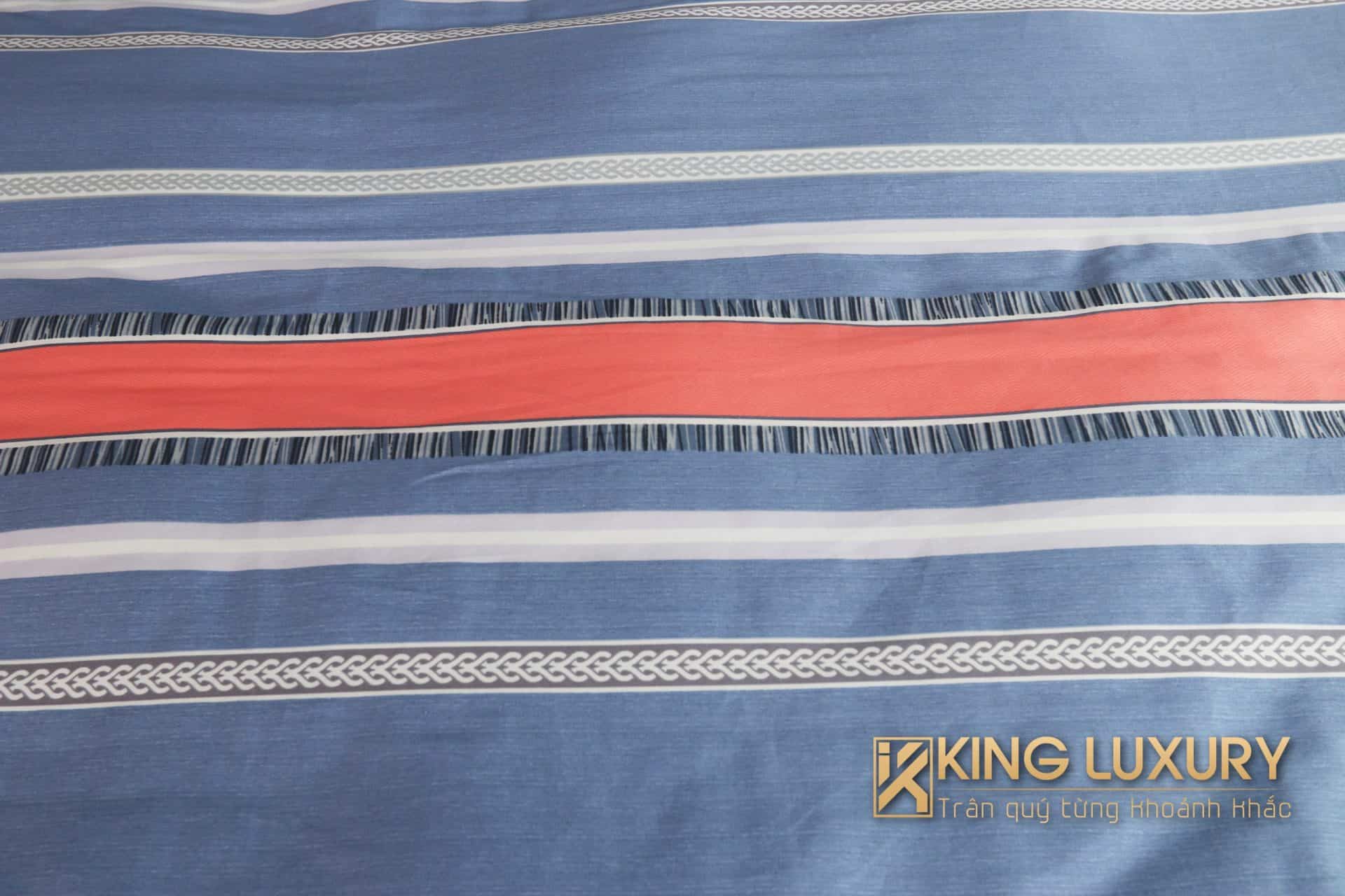 Bộ chăn ga Katakura Cotton Xanh Kẻ Sọc